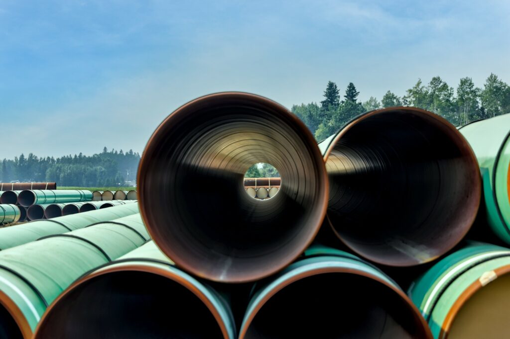 a pipeline yard