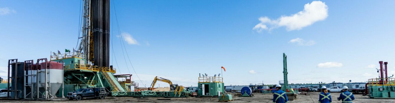 Natural gas rig workers