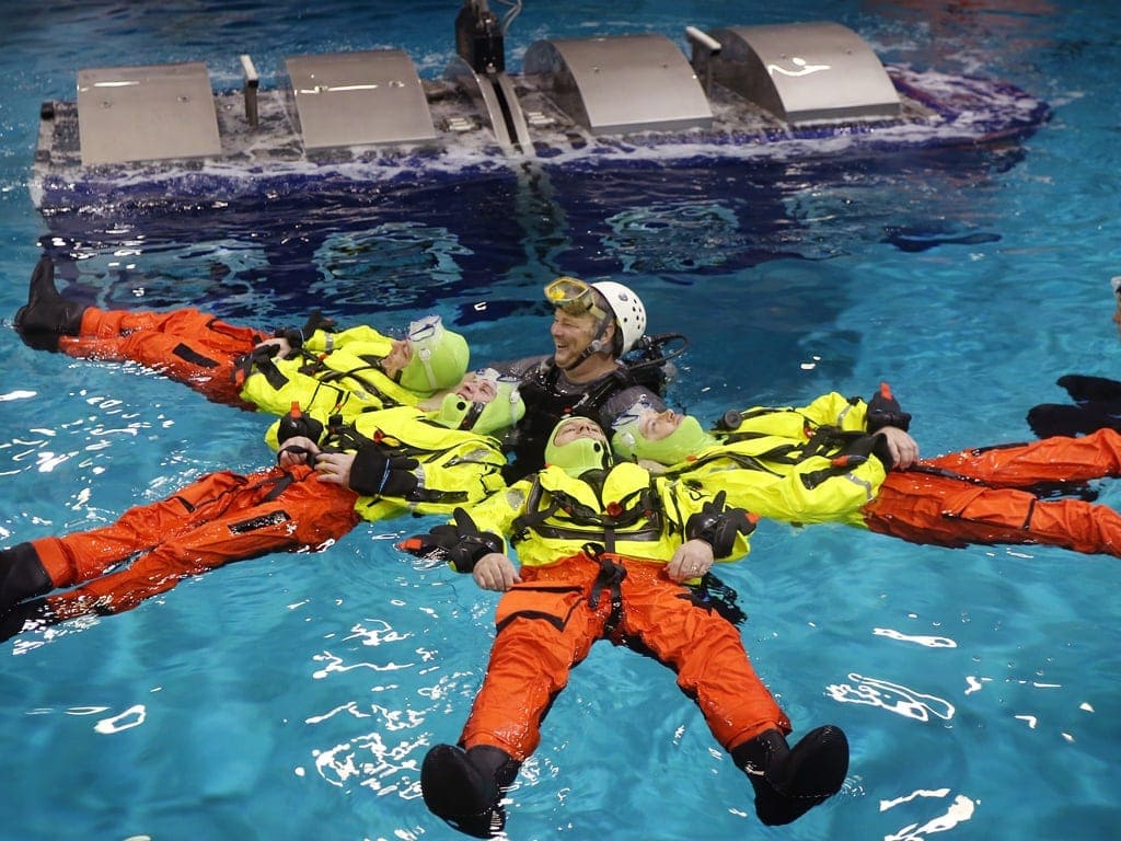 Offshore safety training exercise